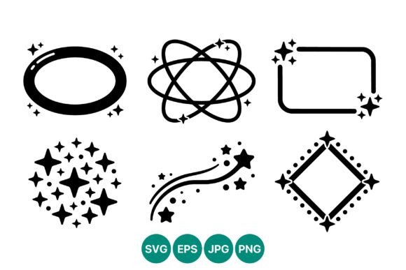 Black Sparkle Star Elements Vector: Graphics & Illustrations