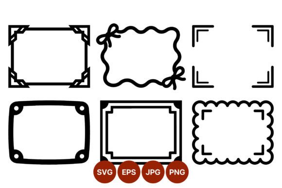 Black White Frame Set: Editorial Graphics & Illustrations