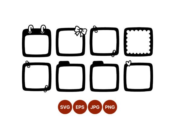 Black White Vector Frames Bow Paperclips: Clean Graphics & Illustrations