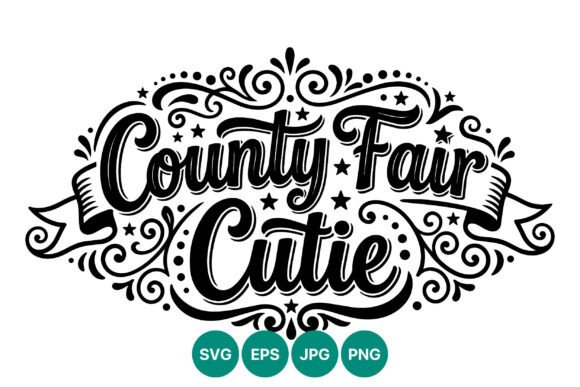 County Fair Cutie Calligraphic Vector: Graphics & Illustrations