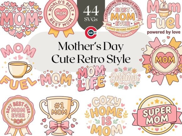 Cute Retro Mother’s Day Clipart SVG