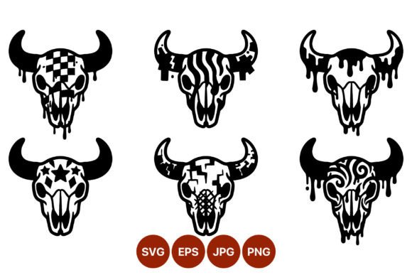 Dripping Cow Skull Vector Art: Graphics & Illustrations
