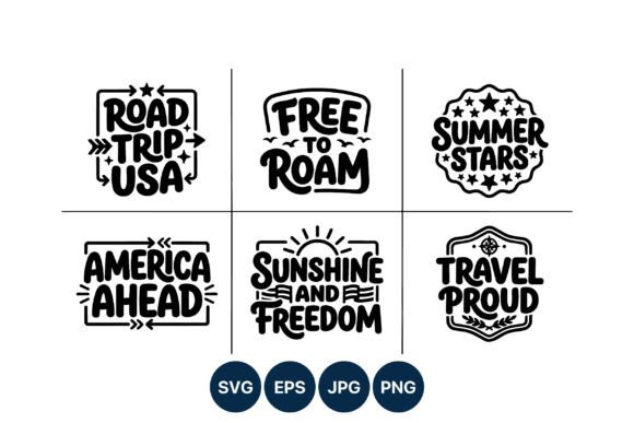Free to Roam Travel Phrase Vector Art: Graphics & Illustrations