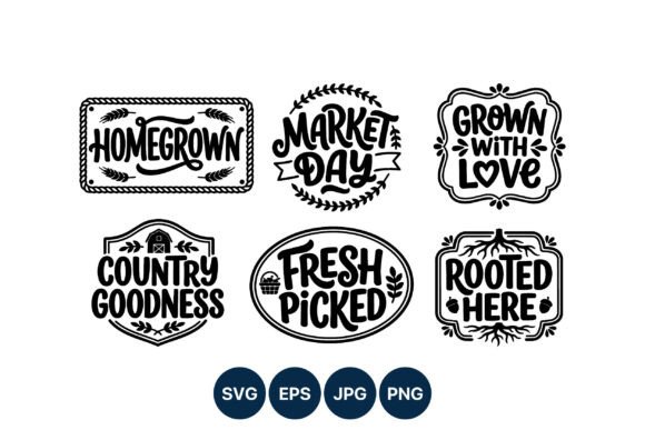 Homegrown Market Day Black Lettering Graphics