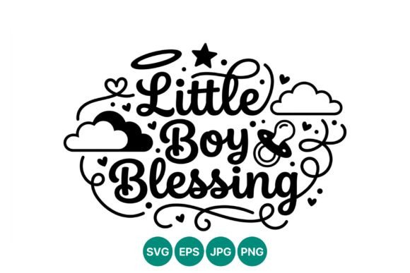 Little Boy Blessing Calligraphy Vector: Graphics & Illustrations for Heartfelt Branding