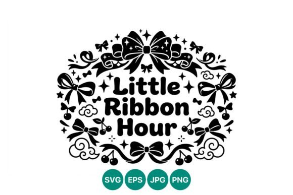 Little Ribbon Hour Bow Vector Art: Graphics & Illustrations