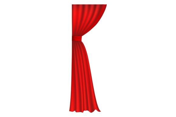 Luxury Red Curtain Graphics & Illustrations