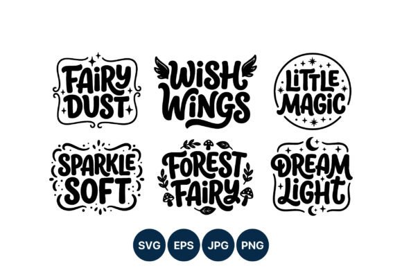 Magic Fairy Dust Hand Lettering Set: Graphics & Illustrations