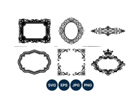 Ornamental Frame Set Black Vector Art