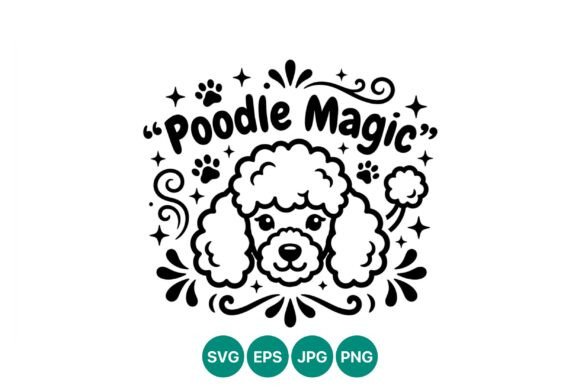 Poodle Magic Dog Face Vector: Illustrations & Graphics