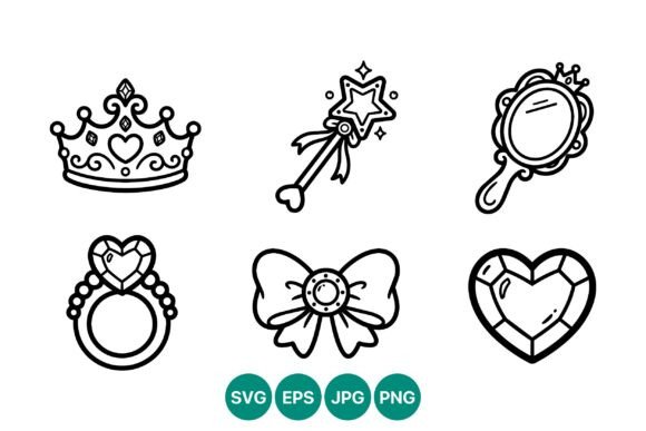 Princess Crown Star Wand Mirror Ring Bow Graphics Review