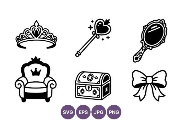 Princess Crown Wand Chair Treasure Chest Graphics