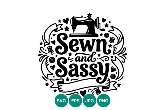 Sewn and Sassy Sewing Machine Vector: Graphics & Illustrations