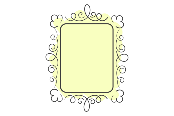 Square Frame with Doodle Ornament Graphics
