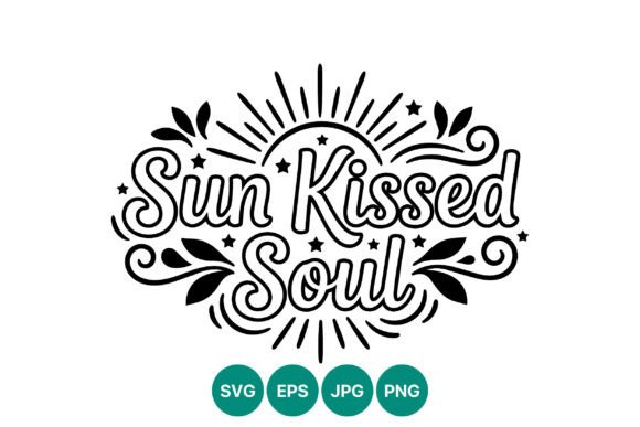 Sun Kissed Soul Calligraphic Lettering: Graphics & Illustrations