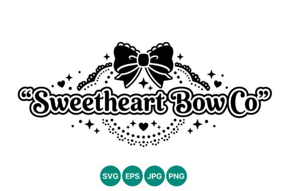 Sweetheart Bow Co Black White Vector Graphics & Illustrations