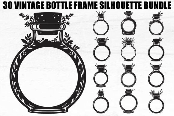 Vintage Bottle Frame SVG Bundle: Graphics & Illustrations for Handmade Brands